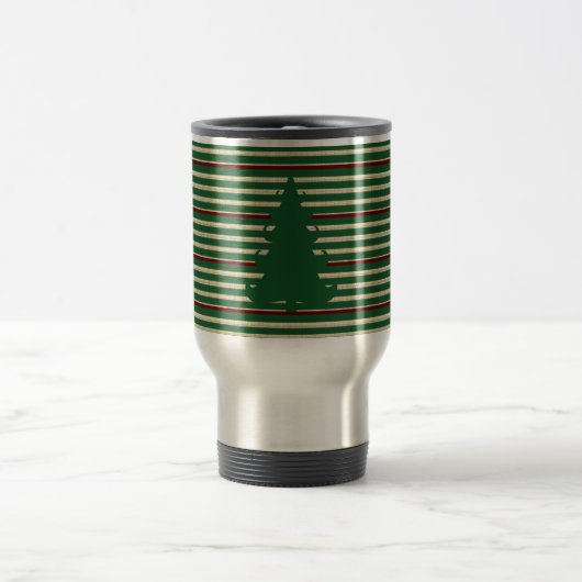 Weihnachtsbaum gestreift reisebecher (Mittel)