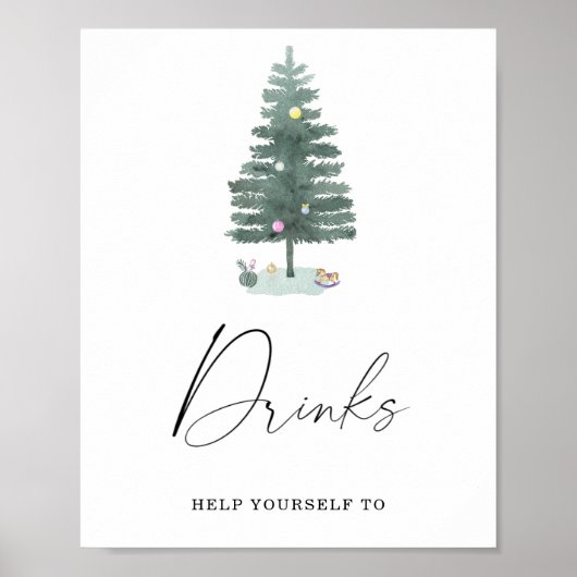 Weihnachtsbaum - Getränke Plakat (Vorne)