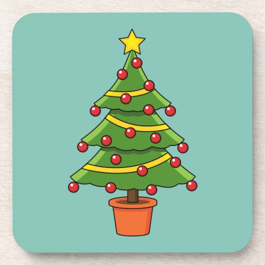 Weihnachtsbaum Getränkeuntersetzer (Vorderseite)