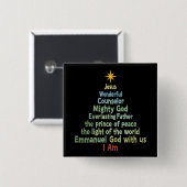 Weihnachtsbaum Gift Faith Christlich Holiday Merry Button (Vorne & Hinten)