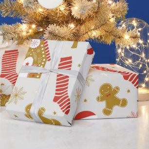 Weihnachtsbaum Gingerbread Candy Cane Snow Geschen Geschenkpapier