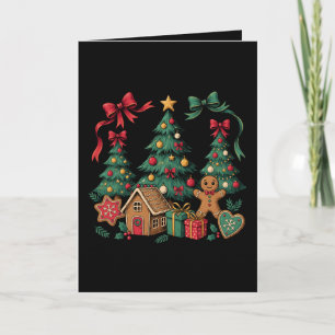 Weihnachtsbaum-Gingerbread-Haus-Kekse Xmas-Schleif Karte