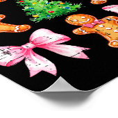 Weihnachtsbaum-Gingerbread-Mann-Schleifenmuster Xm Poster (Ecke)