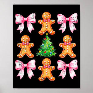 Weihnachtsbaum-Gingerbread-Mann-Schleifenmuster Xm Poster