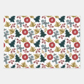 Weihnachtsbaum Gingerbread Männer & Weihnachtsbell Geschenkpapier Set (Vorderseite 3)