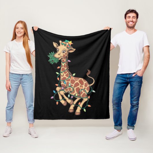 Weihnachtsbaum Giraffe Lover Geschenk Liebe Fleecedecke (Beispiel)