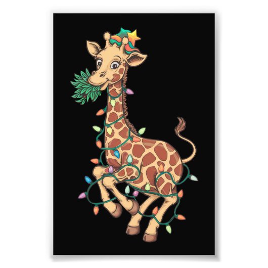 Weihnachtsbaum Giraffe Lover Geschenk Liebe Fotodruck (Vorne)
