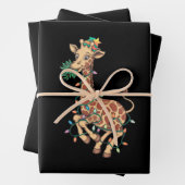Weihnachtsbaum Giraffe Lover Geschenk Liebe Geschenkpapier Set (Beispiel)