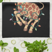Weihnachtsbaum Giraffe Lover Geschenk Liebe Geschirrtuch (Gefaltet)