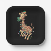 Weihnachtsbaum Giraffe Lover Geschenk Liebe Pappteller (Vorderseite)