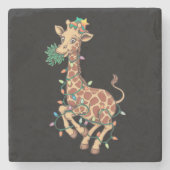 Weihnachtsbaum Giraffe Lover Geschenk Liebe Steinuntersetzer (Vorderseite)