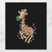 Weihnachtsbaum Giraffe Lover Geschenk Liebe Weinetikett (Einzelnes Label)