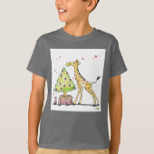 Weihnachtsbaum & Giraffe - Weihnachtsfest T-Shirt (Vorderseite)