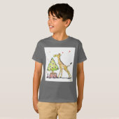 Weihnachtsbaum & Giraffe - Weihnachtsfest T-Shirt (Vorne ganz)