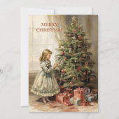 Weihnachtsbaum Girl Geschenke Feiertagskarte (Vorderseite)