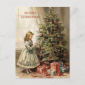 Weihnachtsbaum Girl Geschenke Feiertagspostkarte (Vorderseite)