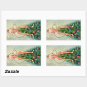 Weihnachtsbaum Girl Rechteckiger Aufkleber (Blatt)