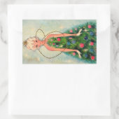 Weihnachtsbaum Girl Rechteckiger Aufkleber (Tasche)