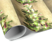 Weihnachtsbaum glänzendes Wrapping Paper Geschenkpapier (Rolleneckpunkt)