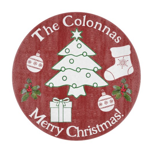 Weihnachtsbaum Glas Schneidebrett (Vorderseite)