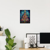 Weihnachtsbaum Glasfenster gestalten Poster (Heimbüro)
