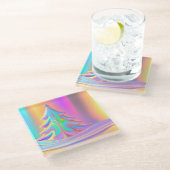 Weihnachtsbaum Glasuntersetzer (Schrägansicht)