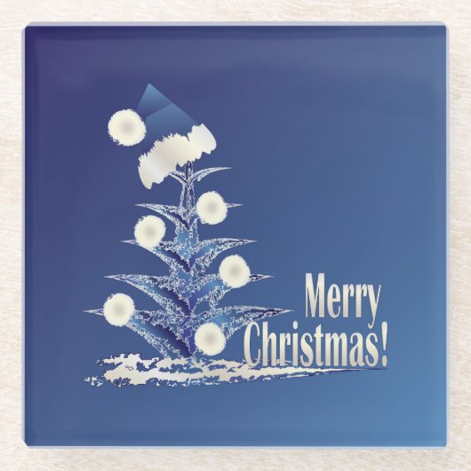 Weihnachtsbaum Glasuntersetzer (Vorderseite)