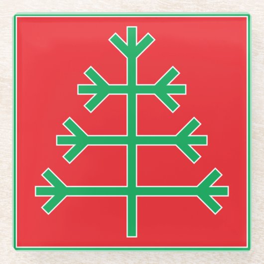 Weihnachtsbaum Glasuntersetzer (Vorderseite)