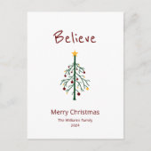 Weihnachtsbaum glaube Santa Feiertagspostkarte (Vorderseite)