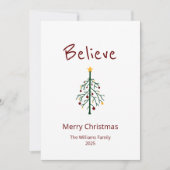 Weihnachtsbaum glauben Weihnachtskarte Feiertagskarte (Vorderseite)