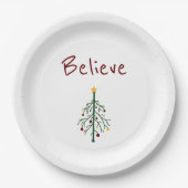 Weihnachtsbaum glaubt festlich pappteller (Vorderseite)