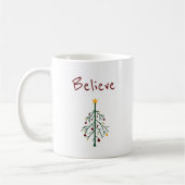 Weihnachtsbaum glaubt Niedliche Typografie Kaffeetasse (Links)