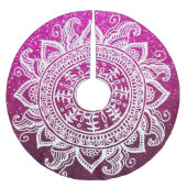 Weihnachtsbaum Glitzer Boho Chic Mandala Blume Polyester Weihnachtsbaumdecke (Vorderseite)