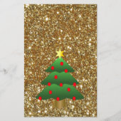 Weihnachtsbaum-Glitzer Briefpapier (Vorderseite)