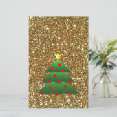 Weihnachtsbaum-Glitzer Briefpapier (Stehend Vorderseite)
