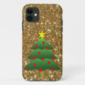 Weihnachtsbaum-Glitzer Case-Mate iPhone Hülle (Rückseite)