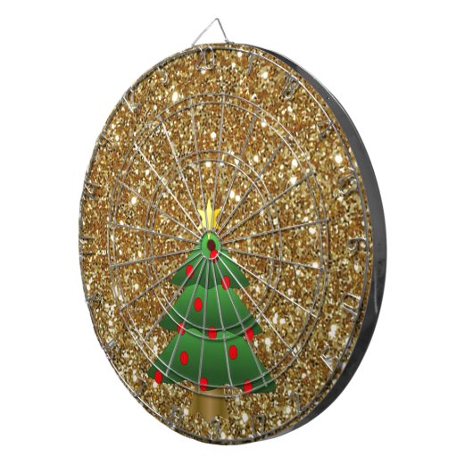 Weihnachtsbaum-Glitzer Dartscheibe (Vorderseite rechts)