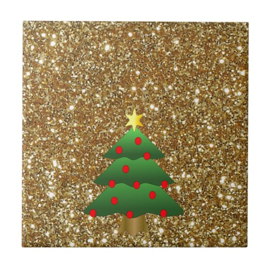Weihnachtsbaum-Glitzer Fliese (Vorderseite)