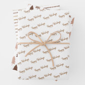 Weihnachtsbaum Glitzer Gold Streifen Geschenkpapier Set (Beispiel)