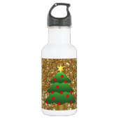 Weihnachtsbaum-Glitzer Trinkflasche (Vorderseite)
