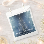 Weihnachtsbaum Glitzer und Schneeflocken | Blau Geschenktütchen (Ausgeschnitten)