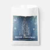 Weihnachtsbaum Glitzer und Schneeflocken | Blau Geschenktütchen (Vorderseite)