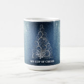 Weihnachtsbaum Glitzer und Schneeflocken | Blau Kaffeetasse (Mittel)