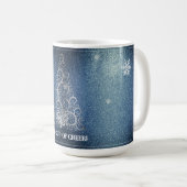 Weihnachtsbaum Glitzer und Schneeflocken | Blau Kaffeetasse (VorderseiteRechts)