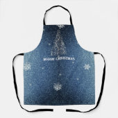 Weihnachtsbaum Glitzer und Schneeflocken | Blau Schürze (Vorderseite)