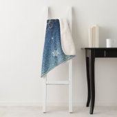 Weihnachtsbaum Glitzer und Schneeflocken | Blau Sherpadecke (Beispiel)