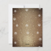 Weihnachtsbaum Glitzer und Schneeflocken | Gold Feiertagskarte (Rückseite)