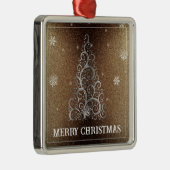 Weihnachtsbaum Glitzer und Schneeflocken | Gold Ornament Aus Metall (Rechts)