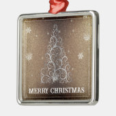 Weihnachtsbaum Glitzer und Schneeflocken | Gold Ornament Aus Metall (Links)