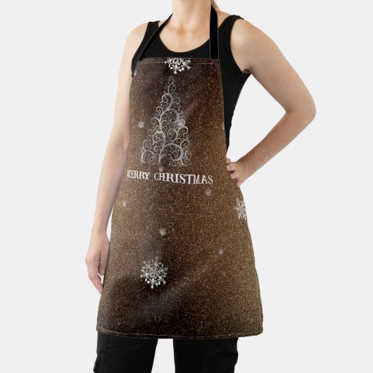 Weihnachtsbaum Glitzer und Schneeflocken | Gold Schürze (InSitu)